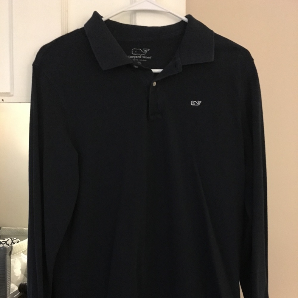Vineyard Vines navy long sleeve polo